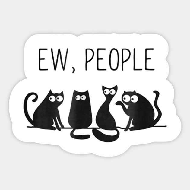 Black Cat Ew People Meow Sticker by FilerMariette